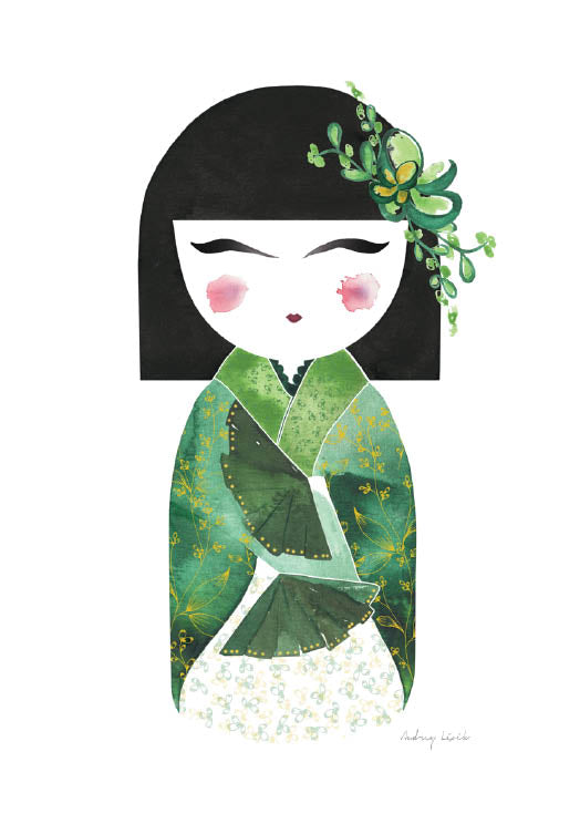 Kimmi Doll, Green - StohneIllustration